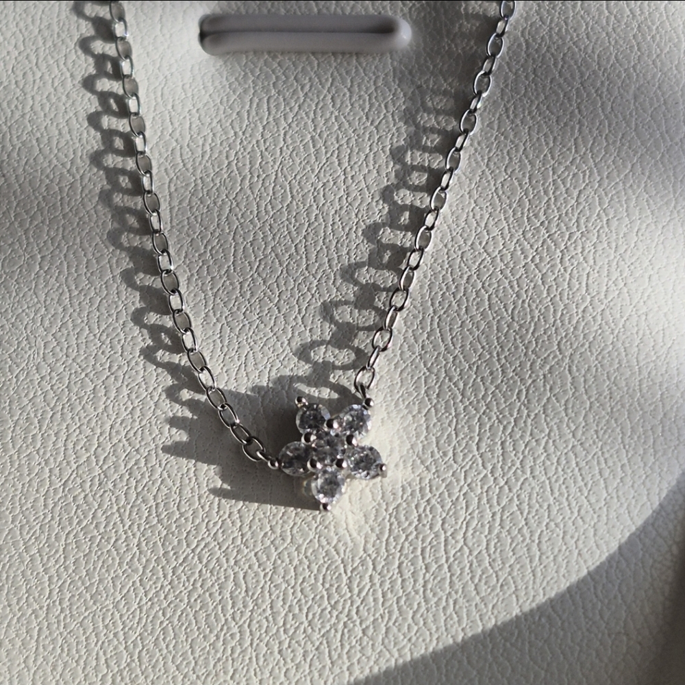 925 Sterling Silver Cz Necklace